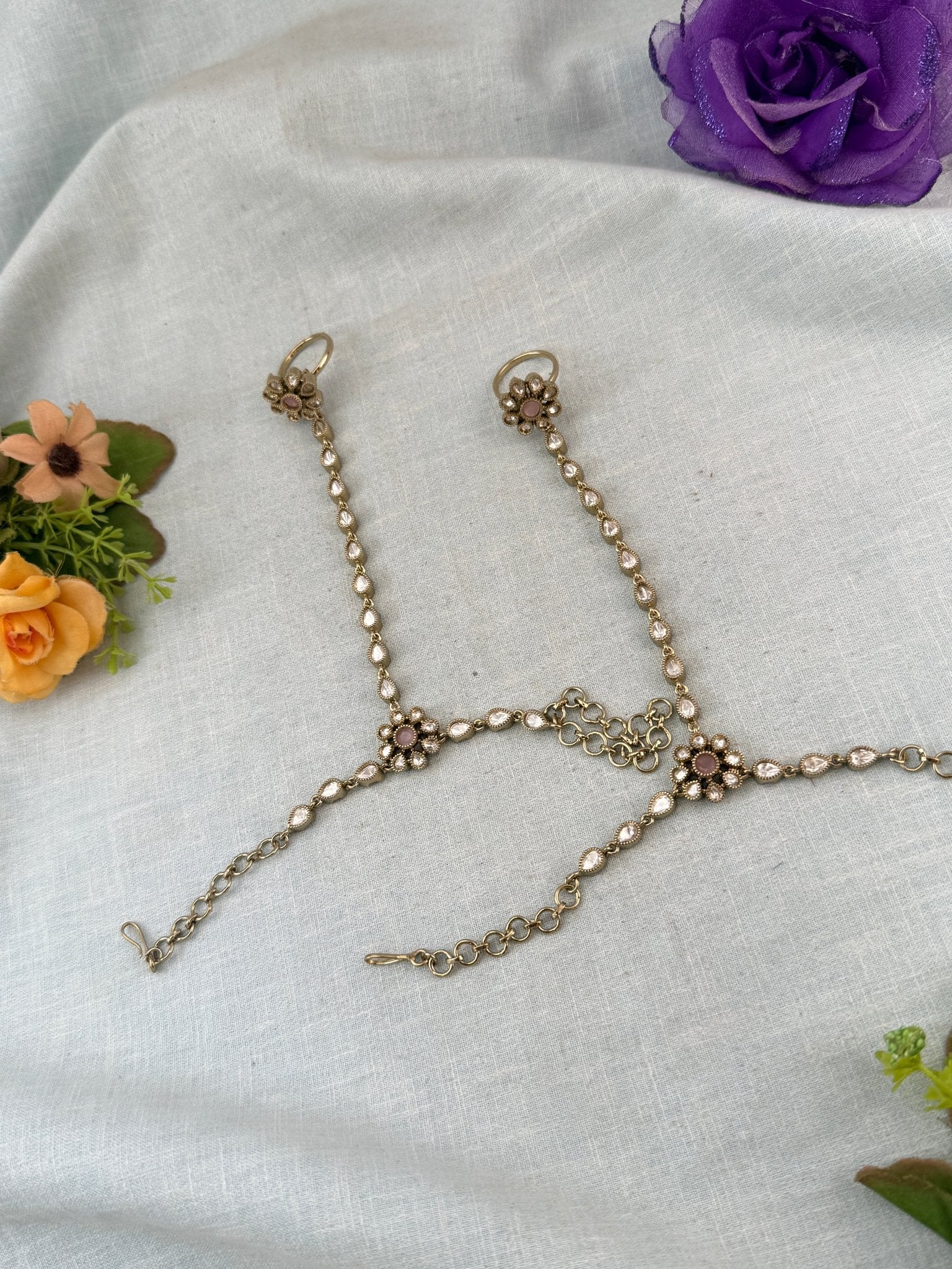 Victorian Kundan Hathpan Hathphool | F0049 - Mahilas