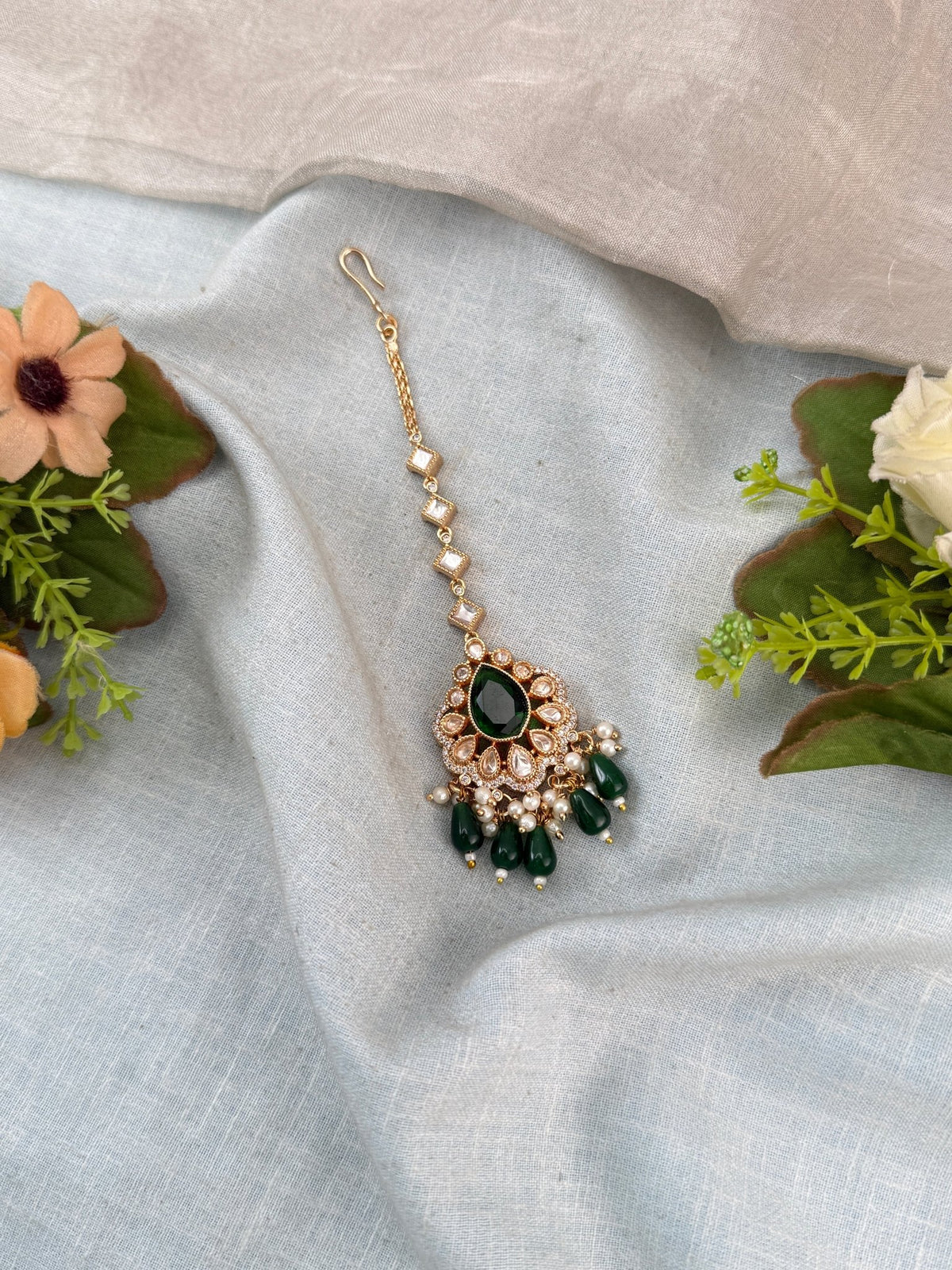 Victorian Kundan Maang Tikka | M0002 - Mahilas
