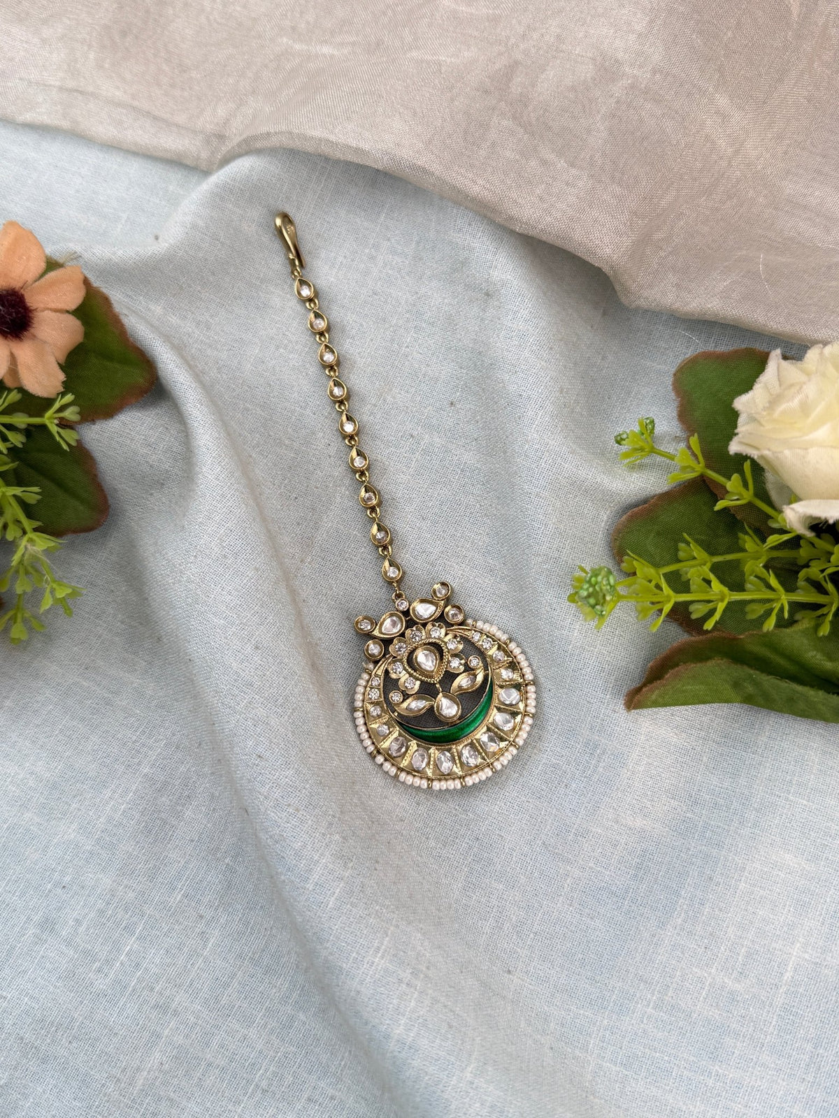 Victorian Kundan Maang Tikka | M0007 - Mahilas