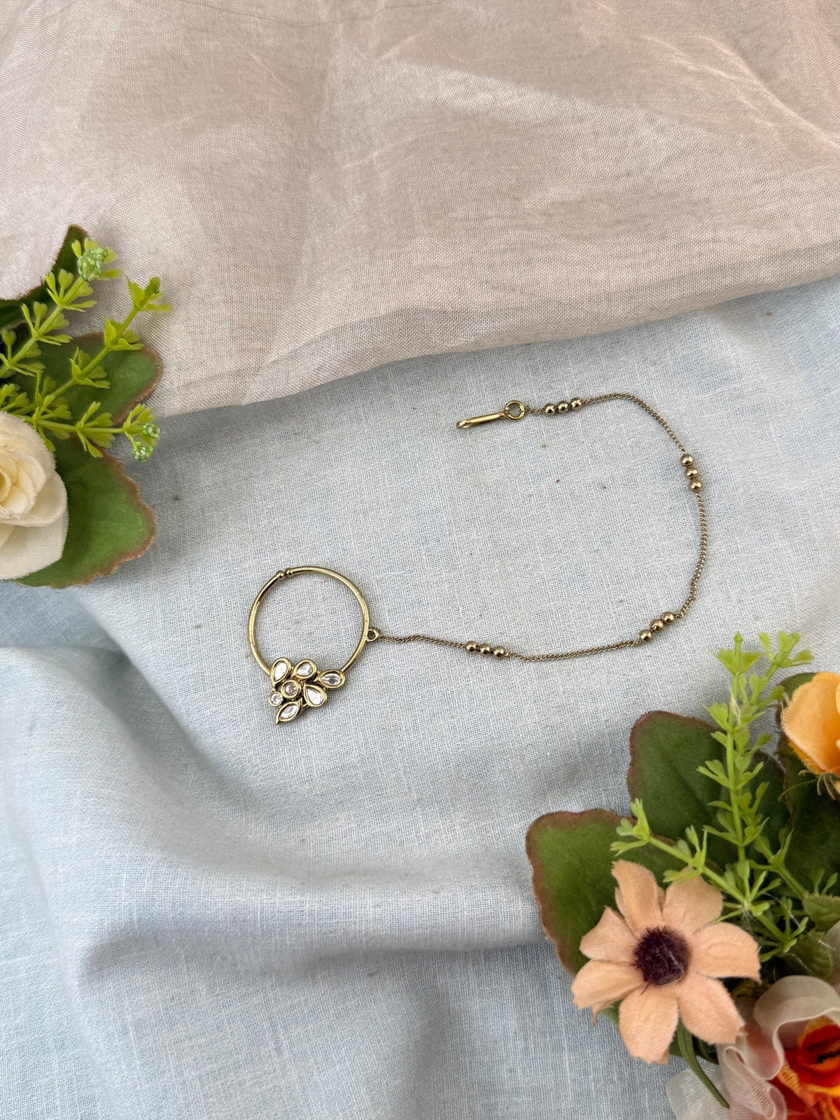 Victorian Kundan Nathu Nose Ring | O0001 - Mahilas