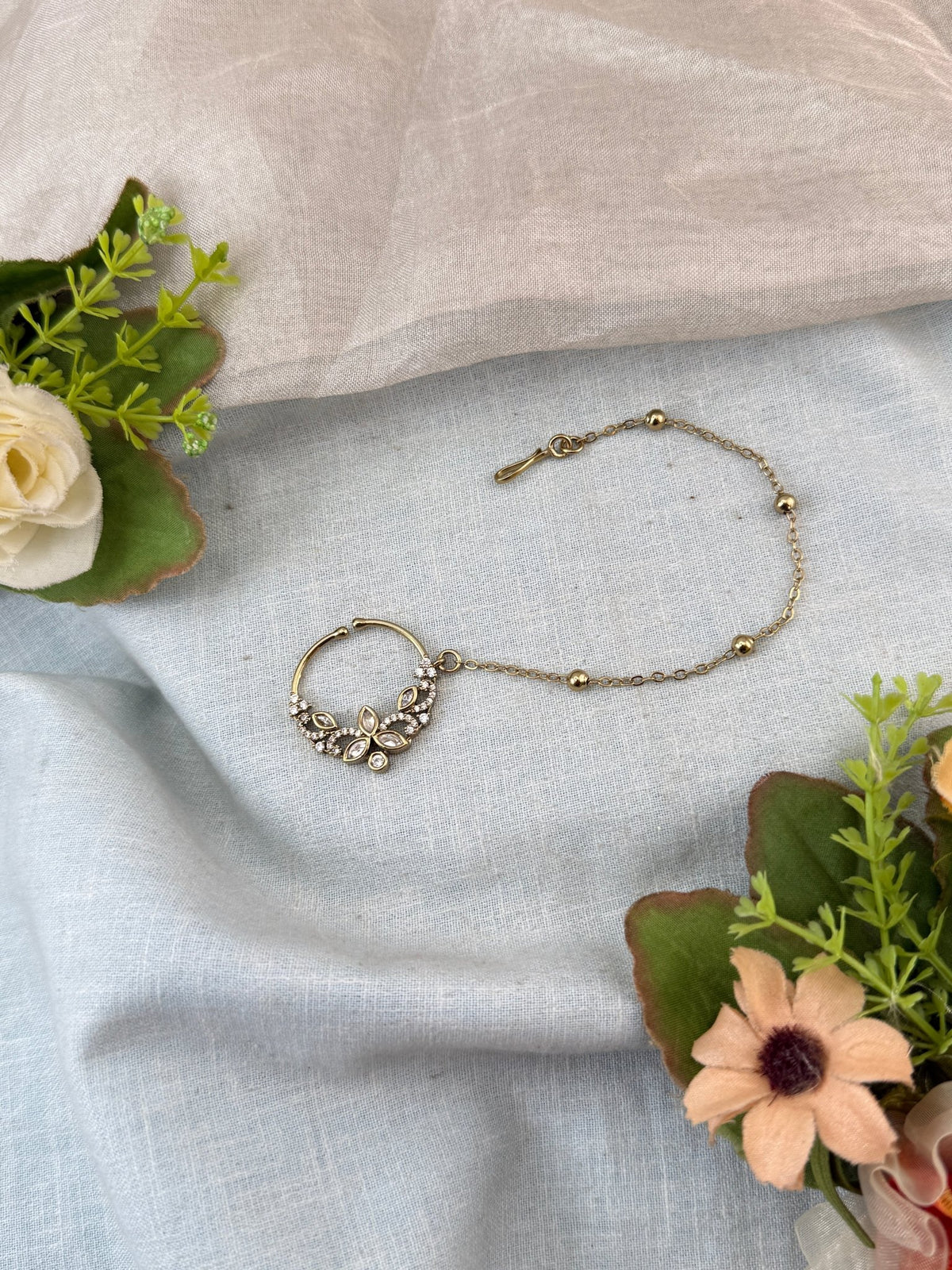 Victorian Kundan Nathu Nose Ring | O0006 - Mahilas