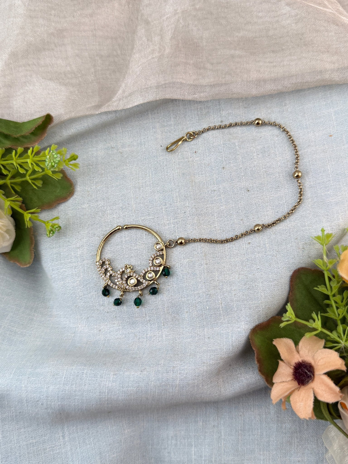 Victorian Kundan Nathu Nose Ring | O0016 - Mahilas
