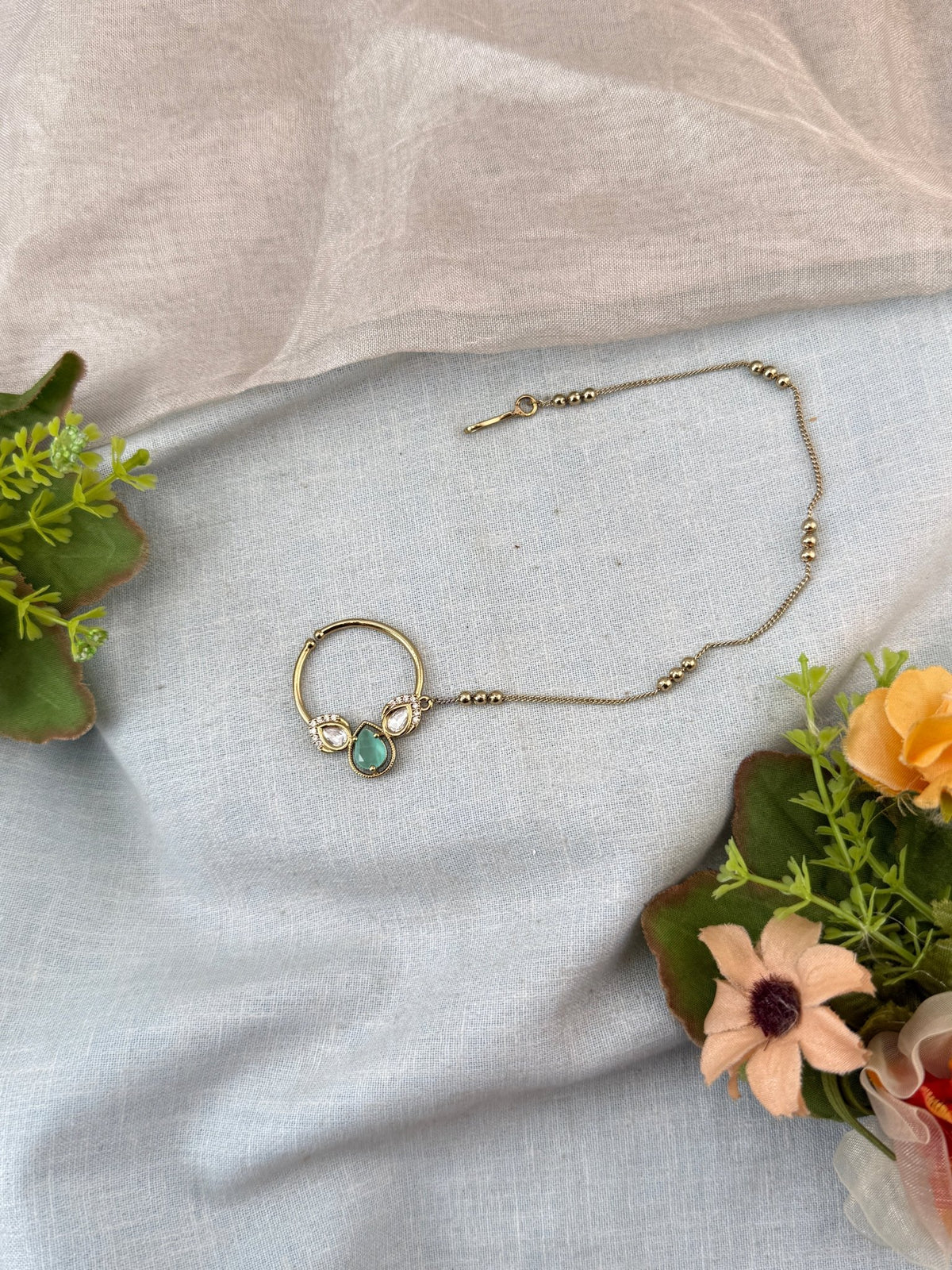 Victorian Kundan Nathu Nose Ring | O0019 - Mahilas