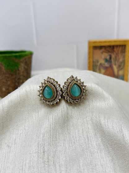 Victorian Kundan Studs 1138 - 4 Colors - Mahilas