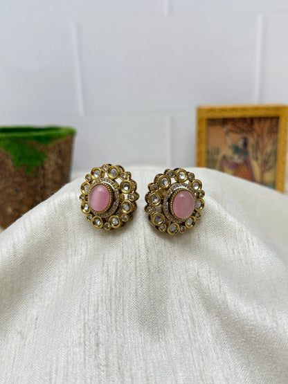 Victorian Kundan Studs 1143 - 4 Colors - Mahilas