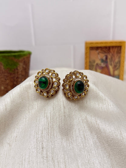 Victorian Kundan Studs 1143 - 4 Colors - Mahilas