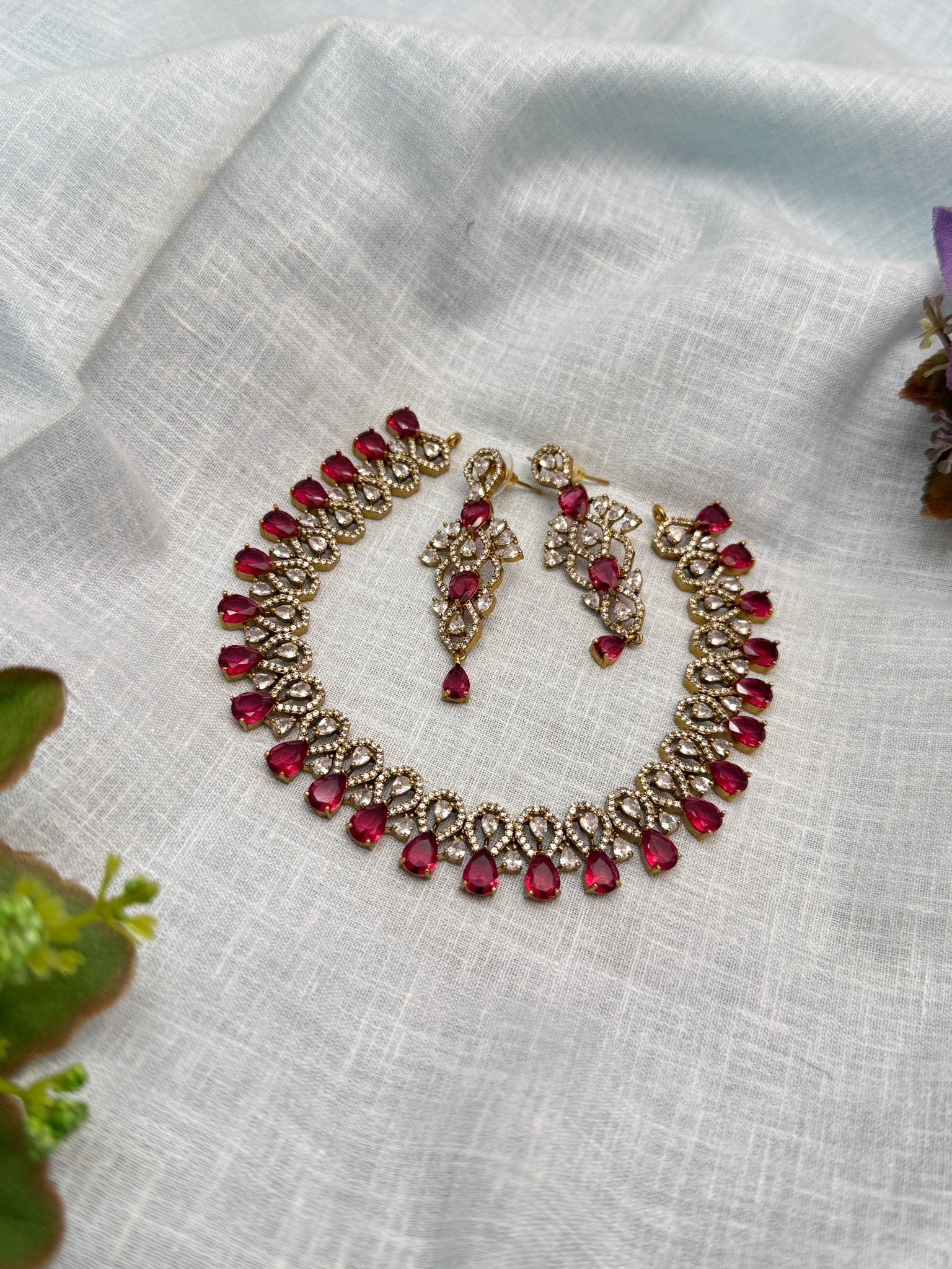 Victorian Necklace Set 246 - 5 Colors - Mahilas