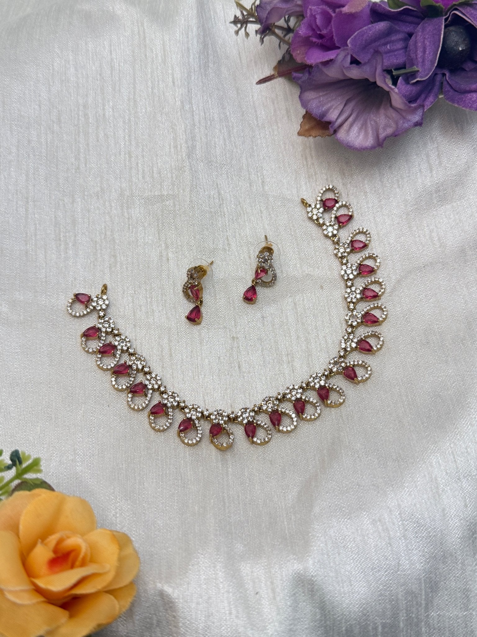 Victorian Necklace Set 253 - 5 Colors - Mahilas