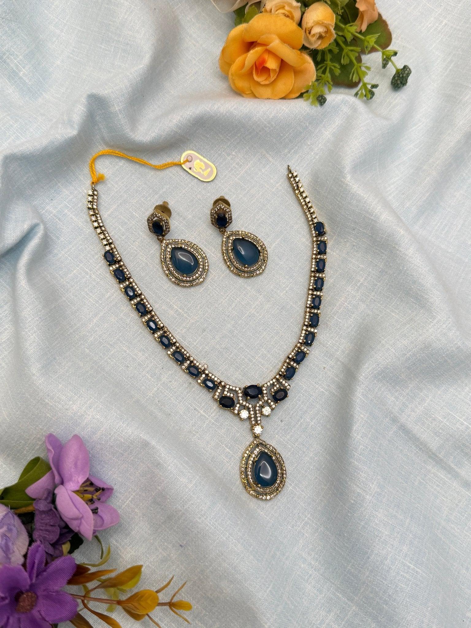 Victorian Simple Stone Necklace Set 205 - Mahilas