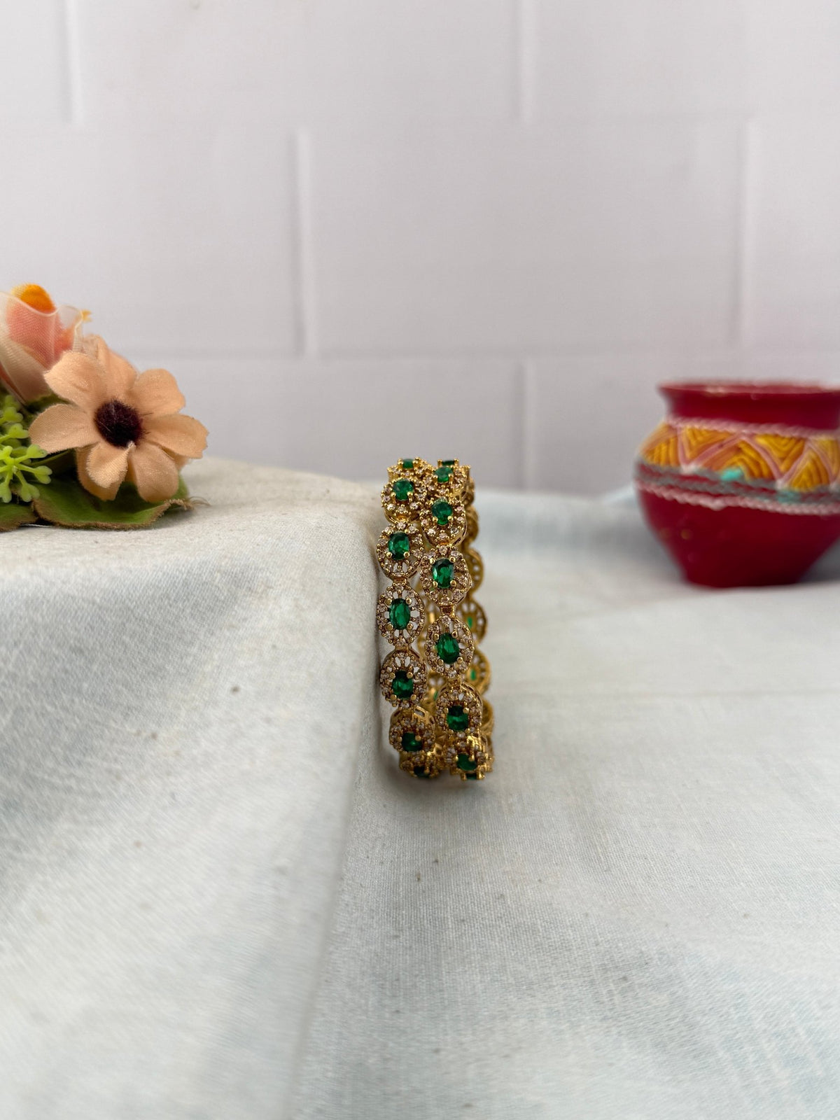 Victorian Stone Bangles | Set of 2 | B0192 - Mahilas