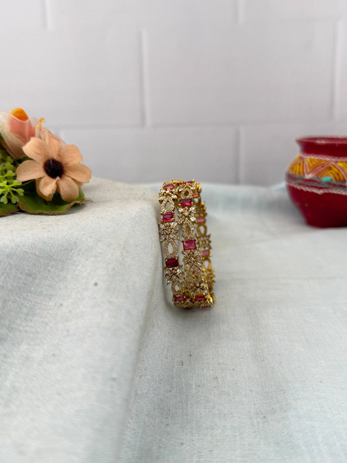 Victorian Stone Bangles | Set of 2 | B0193 - Mahilas