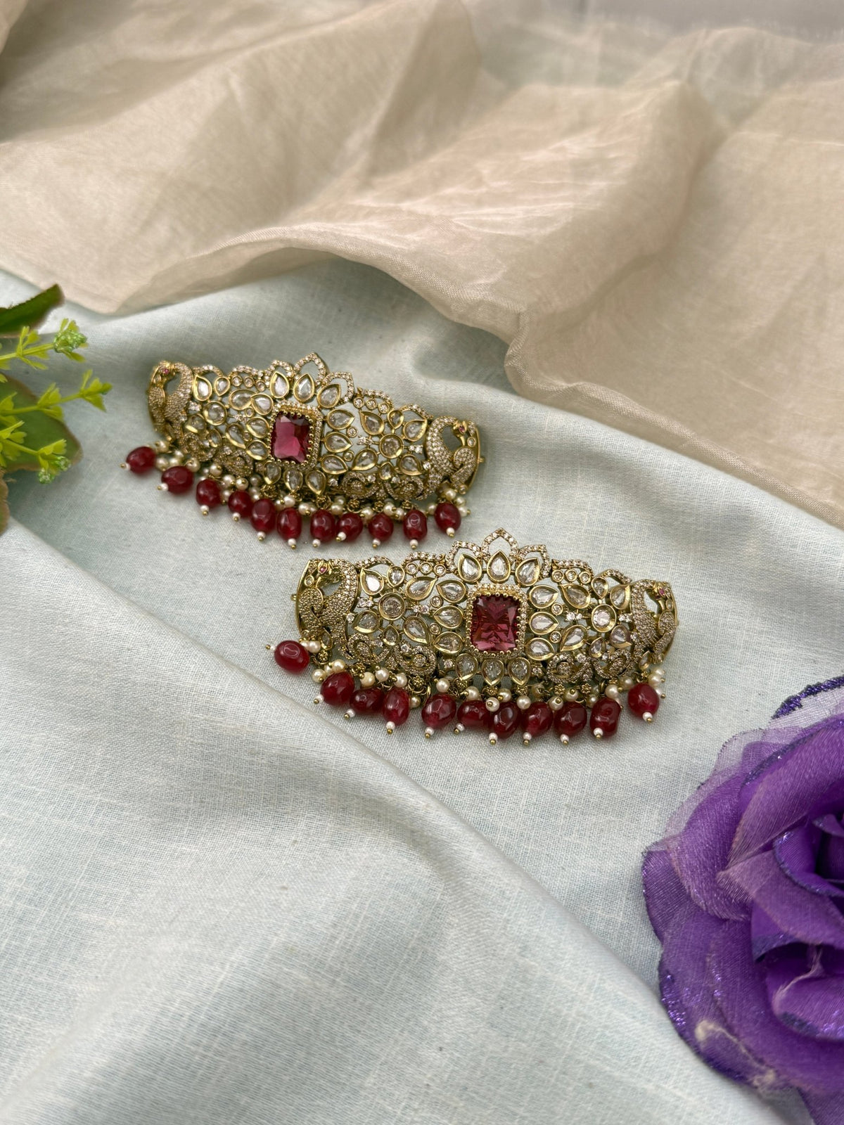Victorian Stone Chain Vanki | Set of 2 | 014 - Mahilas