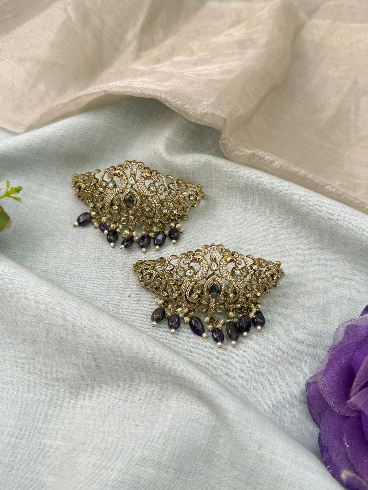 Victorian Stone Chain Vanki | Set of 2 | 015 - Mahilas