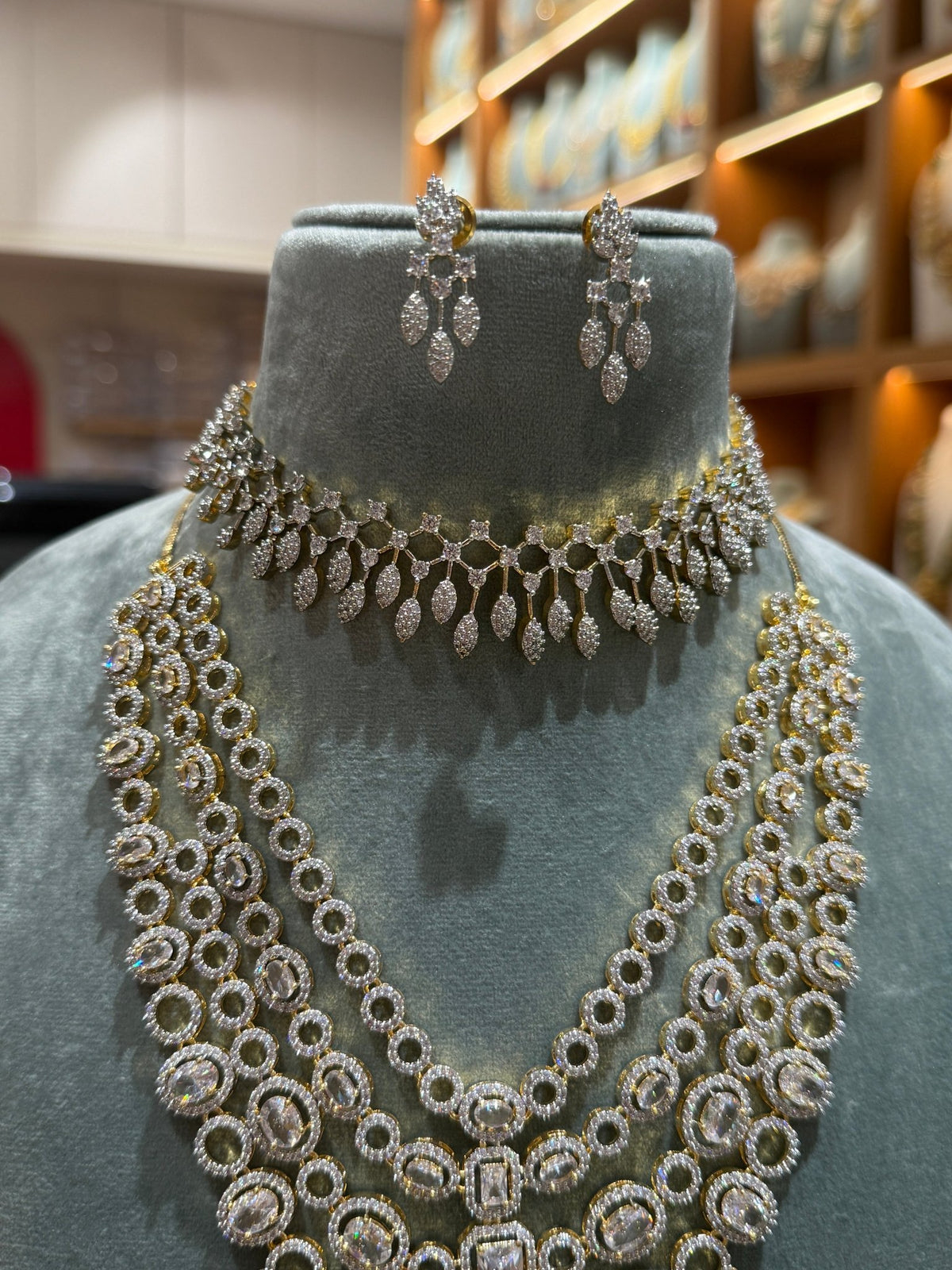 Victorian Stone Designer Necklace Full Bridal Set| NC0023 - Mahilas
