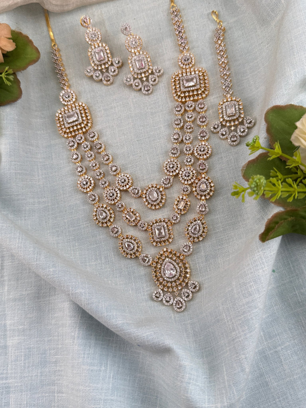 Victorian Stone Layer Long Necklace Set | Combo | 039 - Mahilas