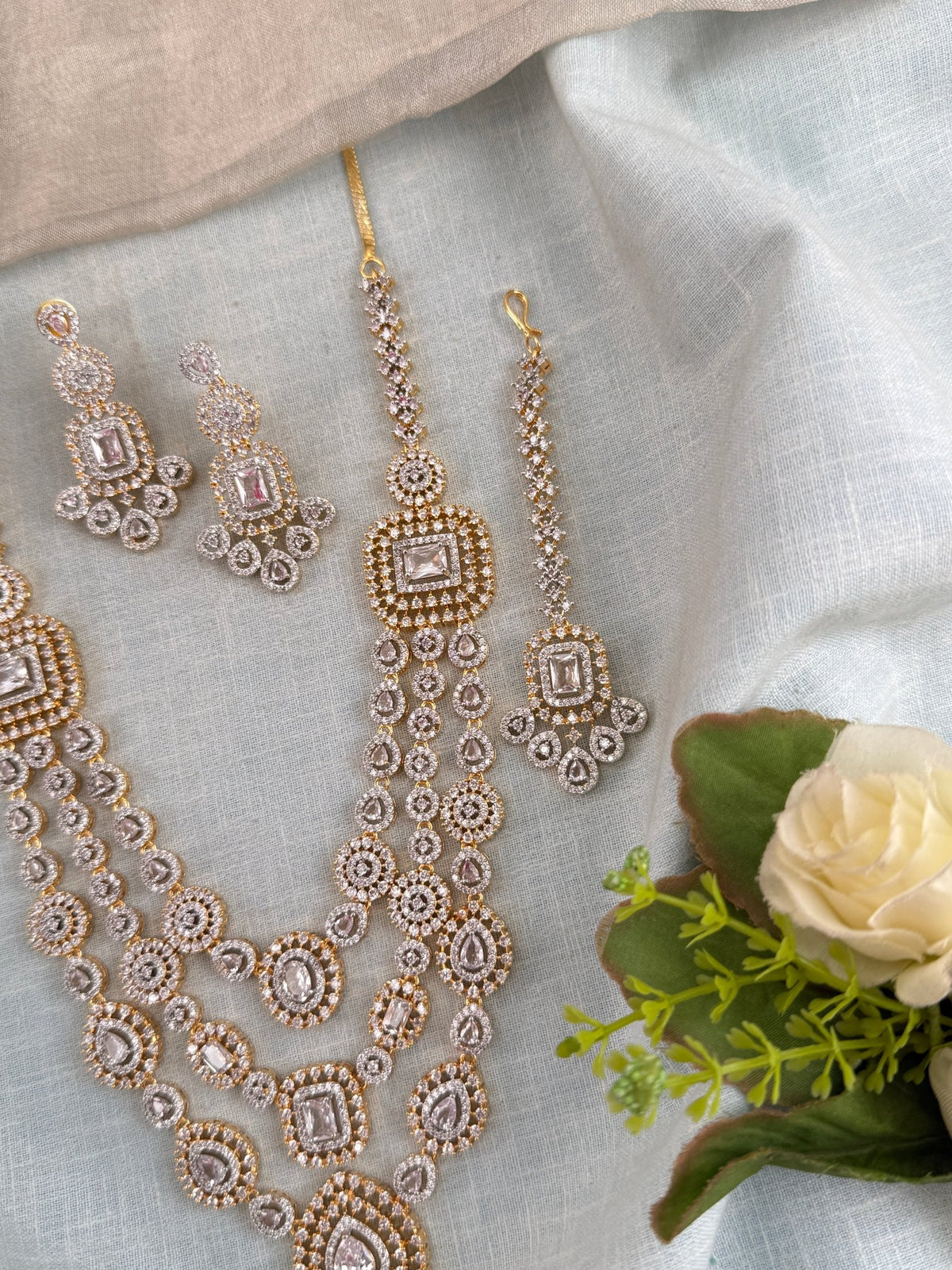 Victorian Stone Layer Long Necklace Set | Combo | 039 - Mahilas
