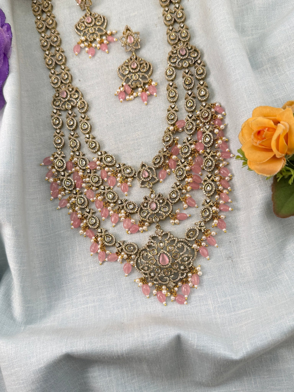 Victorian Stone Long Layer Necklace Set | 005 - Mahilas
