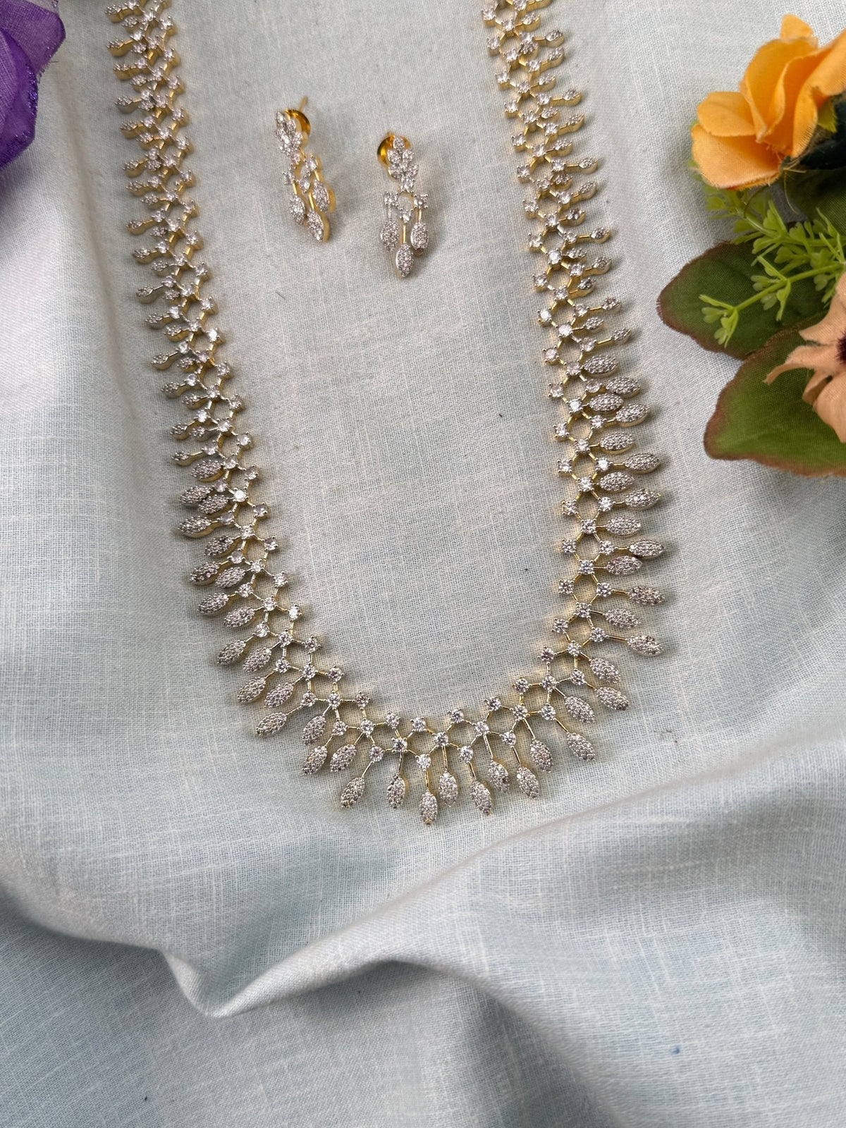 Victorian Stone Long Necklace Set | 012 - Mahilas