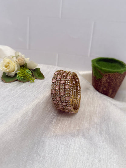 Victorian Stone Luxurious Bangles 6932 - 6 Colors - Mahilas