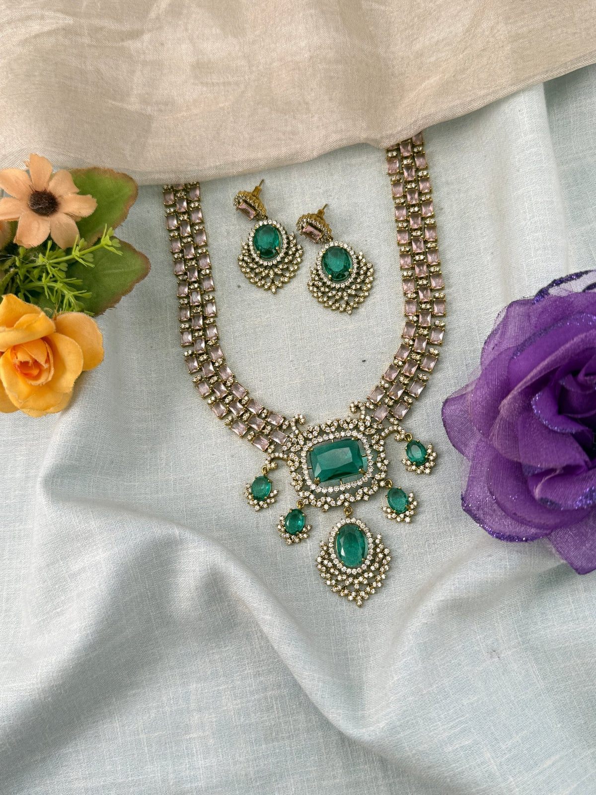 Victorian Stone Necklace Set | 001 - Mahilas