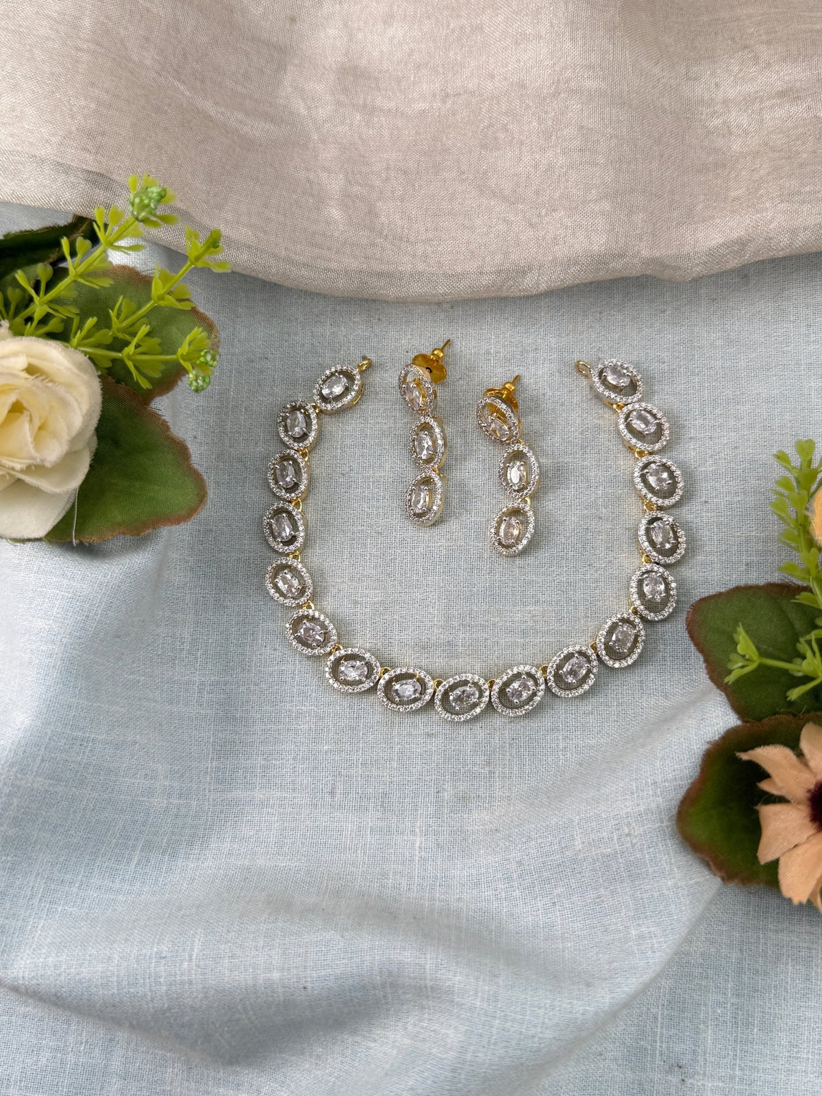 Victorian Stone Short Necklace Set | 030 - Mahilas