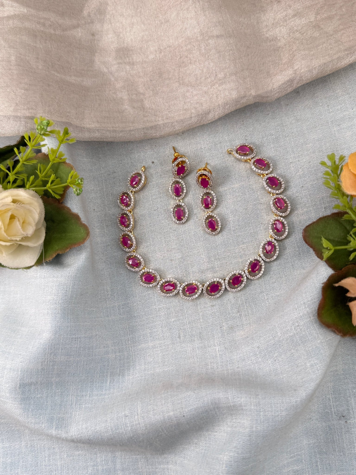 Victorian Stone Short Necklace Set | 031 - Mahilas