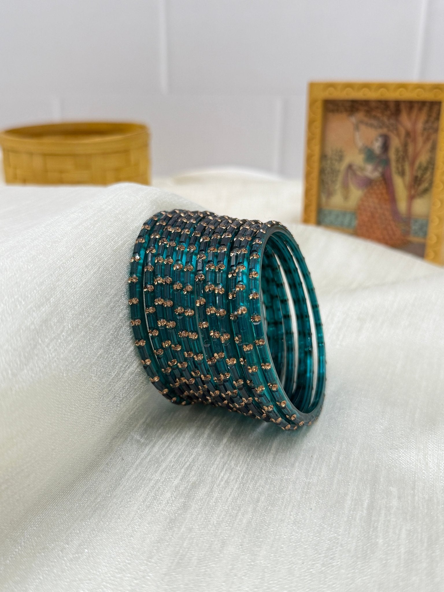Water Drop Design Glass Bangles - 037 - Make your own box - Mahilas