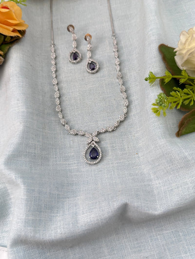 White Stone Necklace in Choker Short Designer Style | N0426 B - Mahilas