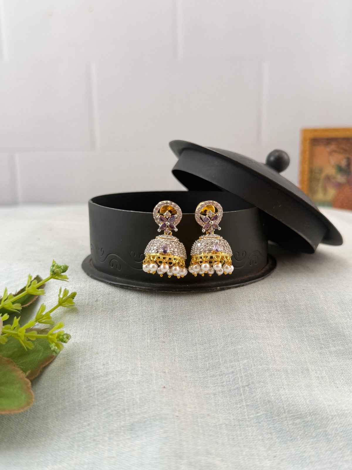 Zircon Stone Jhumka | 001 - Mahilas