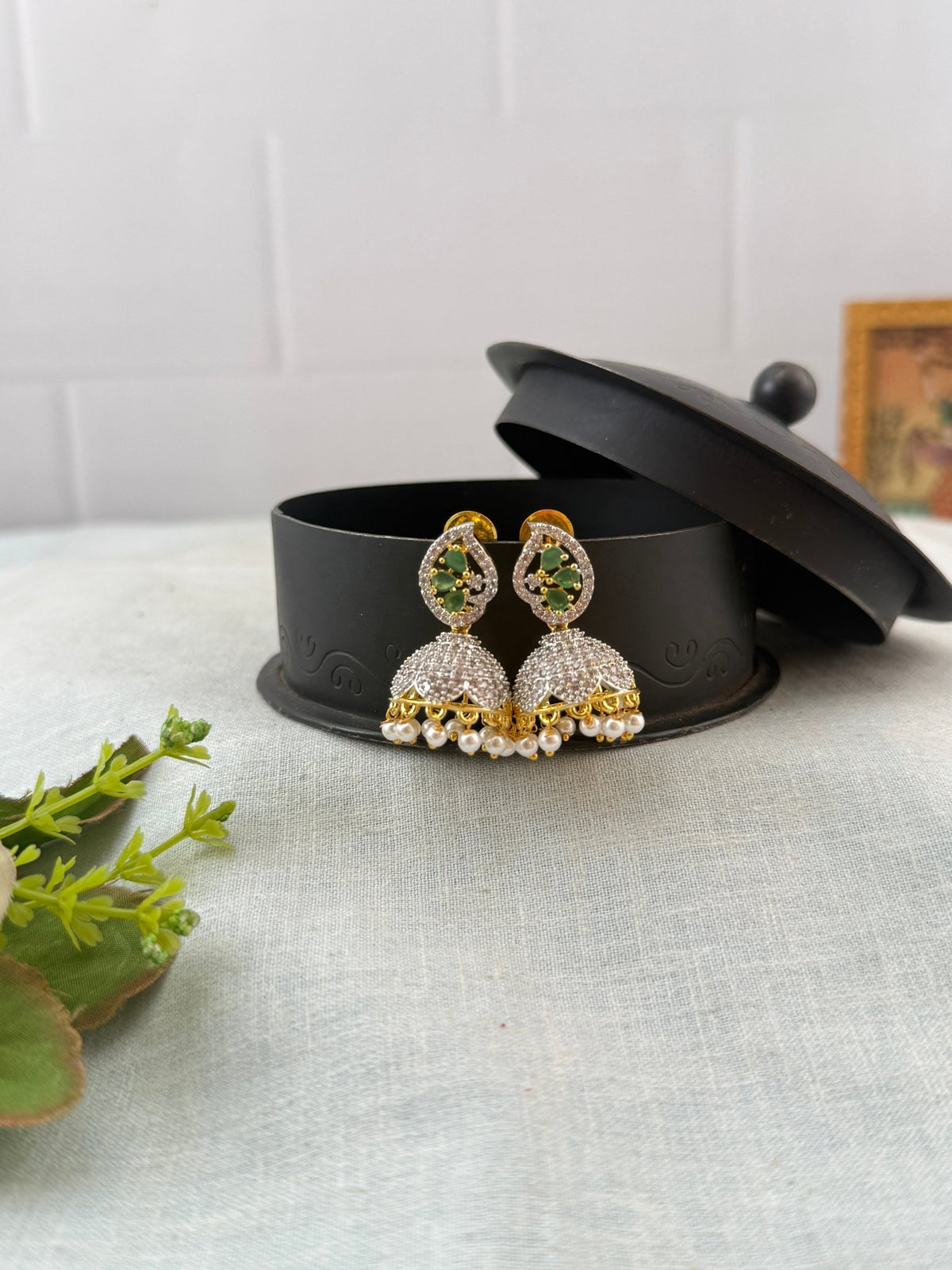 Zircon Stone Jhumka | 010 - Mahilas