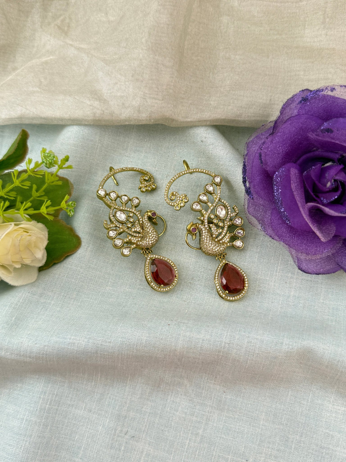 Zircon Stone Peacock Ear-Cuff | 038 - Mahilas