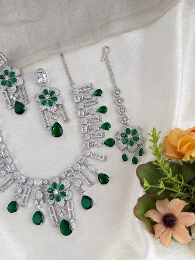 Zircon Stone Short Necklace Set | Combo | 026 - Mahilas