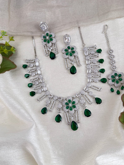 Zircon Stone Short Necklace Set | Combo | 026 - Mahilas